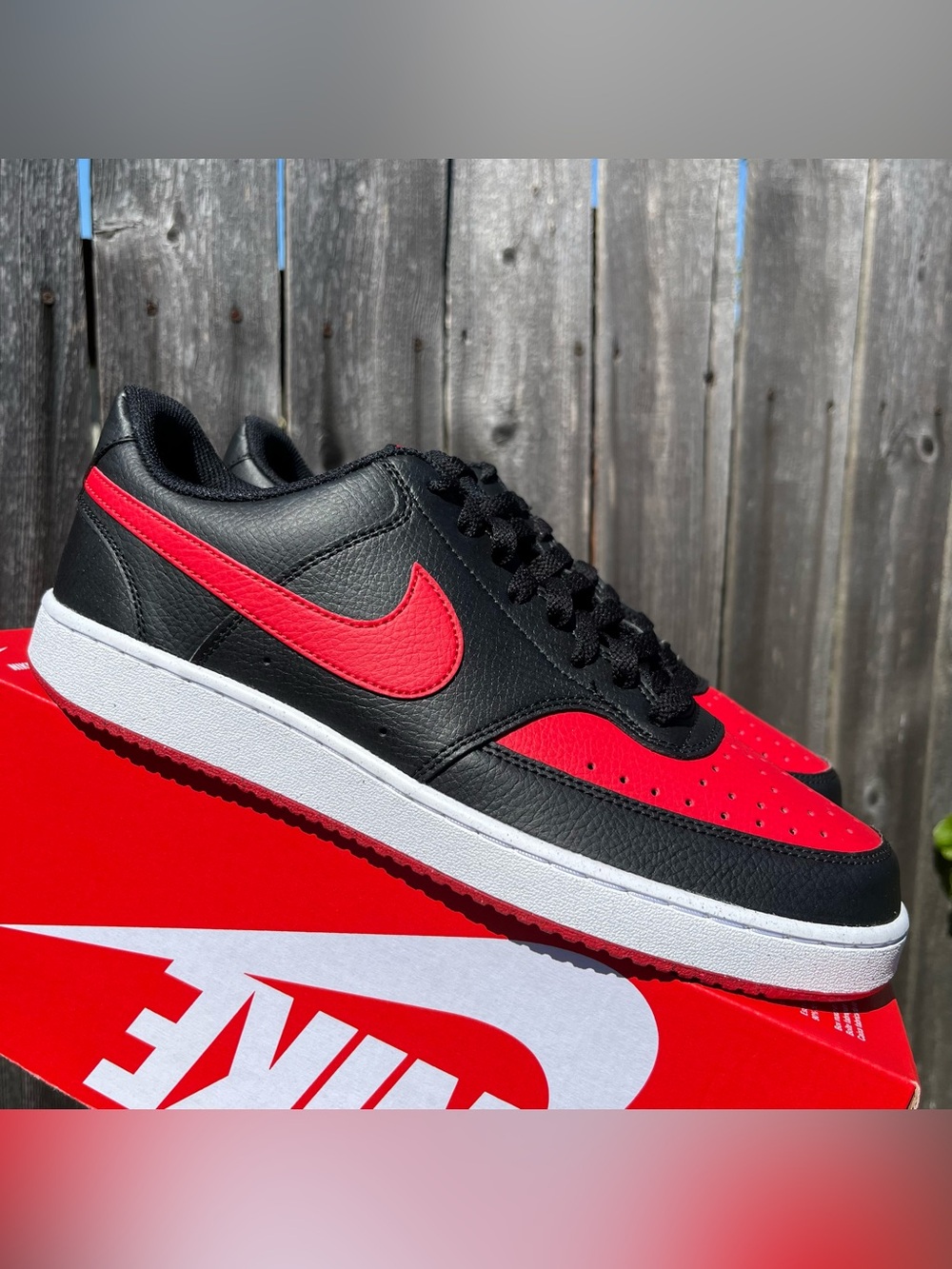 Nike court vision low black red size 10.5 men